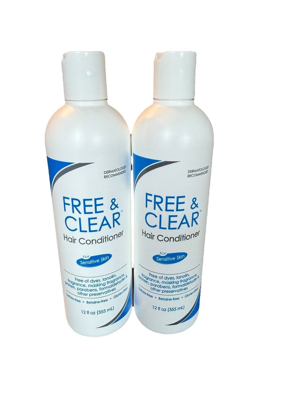 2 Pack Free & Clear Hair Conditioner For Sensitive Skin 12 Fl Oz Each